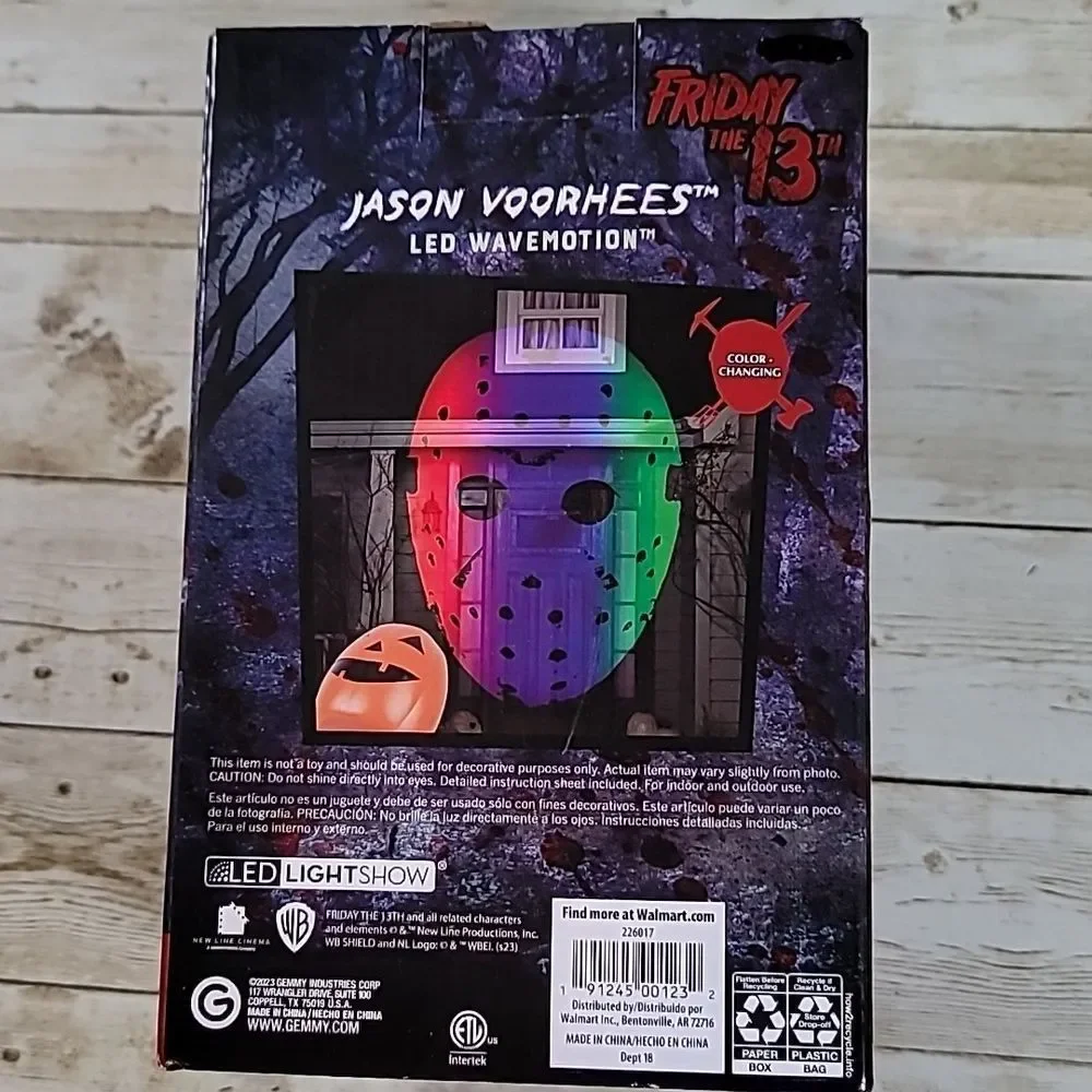 Friday 13th Jason Voorhees Mask LED Wavemotion Projector Halloween Light‎ Show